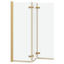 Bruser Indhegning Guld 130 x 138 cm ESG Glas og Aluminium