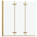 Bruser Indhegning Guld 130 x 138 cm ESG Glas og Aluminium