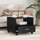 Sofabord med skuffe Sort eg 55 x 55 x 45cm Konstrueret træ