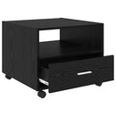 Sofabord med skuffe Sort eg 55 x 55 x 45cm Konstrueret træ
