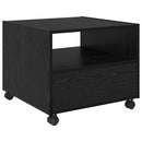 Sofabord med skuffe Sort eg 55 x 55 x 45cm Konstrueret træ