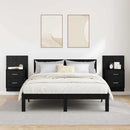 Vægmonteret natbord 2 pcs Sort eg 48,5 x 32,5 x 80 cm