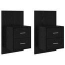 Vægmonteret natbord 2 pcs Sort eg 48,5 x 32,5 x 80 cm