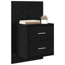 Vægmonteret natbord 2 pcs Sort eg 48,5 x 32,5 x 80 cm