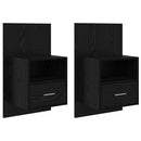 Natskab 2 pcs Sort eg 50 x 32,5 x 80 cm Konstrueret træ