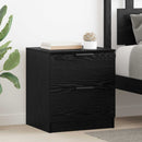 Natskab med skuffe 2 pcs Sort eg 45 x 39 x 50cm Konstrueret træ