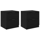 Natskab med skuffe 2 pcs Sort eg 45 x 39 x 50cm Konstrueret træ
