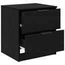 Natskab med skuffe 2 pcs Sort eg 45 x 39 x 50cm Konstrueret træ