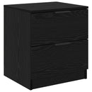 Natskab med skuffe 2 pcs Sort eg 45 x 39 x 50cm Konstrueret træ
