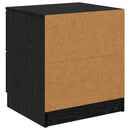Natskab med skuffe 2 pcs Sort eg 45 x 39 x 50cm Konstrueret træ