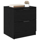 Natskab med skuffe 2 pcs Sort eg 45 x 39 x 50cm Konstrueret træ