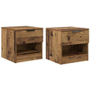 Sengeskab 2 pcs Gammelt træ 40 x 39 x 40 cm Konstrueret træ