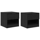 Sengeskab 2 pcs Sort eg 40 x 39 x 40 cm Konstrueret træ