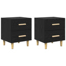 Sengeskab 2 pcs Sort eg 40 x 35 x 47,5 cm Konstrueret træ