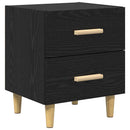 Sengeskab 2 pcs Sort eg 40 x 35 x 47,5 cm Konstrueret træ