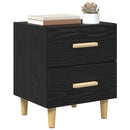 Sengeskab 2 pcs Sort eg 40 x 35 x 47,5 cm Konstrueret træ