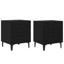 Sengeskab 2 pcs Sort eg 40 x 35 x 47,5 cm Konstrueret træ