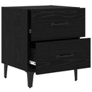 Sengeskab 2 pcs Sort eg 40 x 35 x 47,5 cm Konstrueret træ