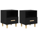 Natskab 2 pcs Sort eg 40 x 35 x 47 cm Konstrueret træ