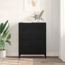 Sideboard Sort eg 69,5 x 34 x 90 cm Ingeniørt træ og jern