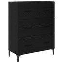 Sideboard Sort eg 69,5 x 34 x 90 cm Ingeniørt træ og jern
