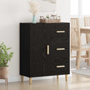 Sideboard med skuffe Sort eg 34 x 69,5 x 90 cm Konstrueret træ