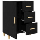 Sideboard med skuffe Sort eg 34 x 69,5 x 90 cm Konstrueret træ