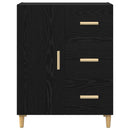 Sideboard med skuffe Sort eg 34 x 69,5 x 90 cm Konstrueret træ