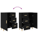 Sideboard med skuffe Sort eg 34 x 69,5 x 90 cm Konstrueret træ