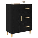 Sideboard med skuffe Sort eg 34 x 69,5 x 90 cm Konstrueret træ