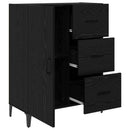 Sideboard med skuffe Sort eg 69,5 x 34 x 90 cm Konstrueret træ