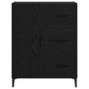 Sideboard med skuffe Sort eg 69,5 x 34 x 90 cm Konstrueret træ