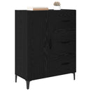 Sideboard med skuffe Sort eg 69,5 x 34 x 90 cm Konstrueret træ