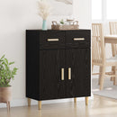 Sideboard med skuffe Sort eg 34 x 69.5 x 89 cm Konstrueret træ