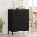 Sideboard med skuffe Sort eg 69,5 x 34 x 90 cm Konstrueret træ