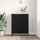 Sideboard med skuffe Sort eg 69,5 x 34 x 90 cm Konstrueret træ