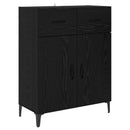 Sideboard med skuffe Sort eg 69,5 x 34 x 90 cm Konstrueret træ