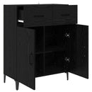 Sideboard med skuffe Sort eg 69,5 x 34 x 90 cm Konstrueret træ