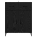 Sideboard med skuffe Sort eg 69,5 x 34 x 90 cm Konstrueret træ