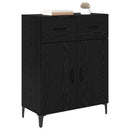 Sideboard med skuffe Sort eg 69,5 x 34 x 90 cm Konstrueret træ