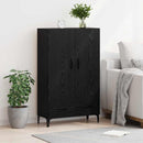 Highboard Sort eg 70 x 31 x 115 cm Ingeniørt træ og jern