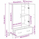 Highboard Sort eg 70 x 31 x 115 cm Ingeniørt træ og jern