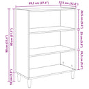 Sideboard Sort eg 69,5 x 32,5 x 90 cm Konstrueret træ