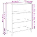 Sideboard Sort eg 69,5 x 32,5 x 90 cm Konstrueret træ