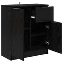 Sideboard med skuffe Sort eg 60 x 30 x 70 cm Konstrueret træ