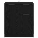Sideboard med skuffe Sort eg 60 x 30 x 70 cm Konstrueret træ