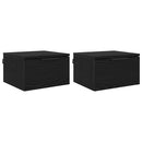 Natskab 2 pcs Sort eg 34 x 30 x 20 cm Konstrueret træ