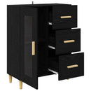 Sideboard med skuffe Sort eg 69,5 x 34 x 90 cm Konstrueret træ