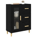 Sideboard med skuffe Sort eg 69,5 x 34 x 90 cm Konstrueret træ