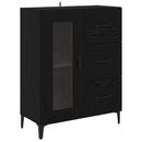 Sideboard Sort eg 69,5 x 34 x 90 cm Ingeniørt træ og jern